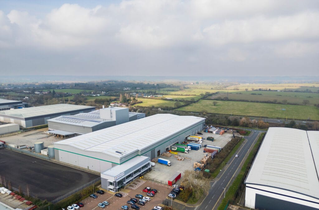 Drone shot of The Finishing Line building