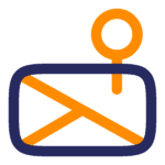 Icon of a map with a pin