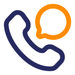 Icon of a phone chat bubble