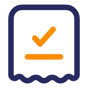 Icon of a document with a checkmark